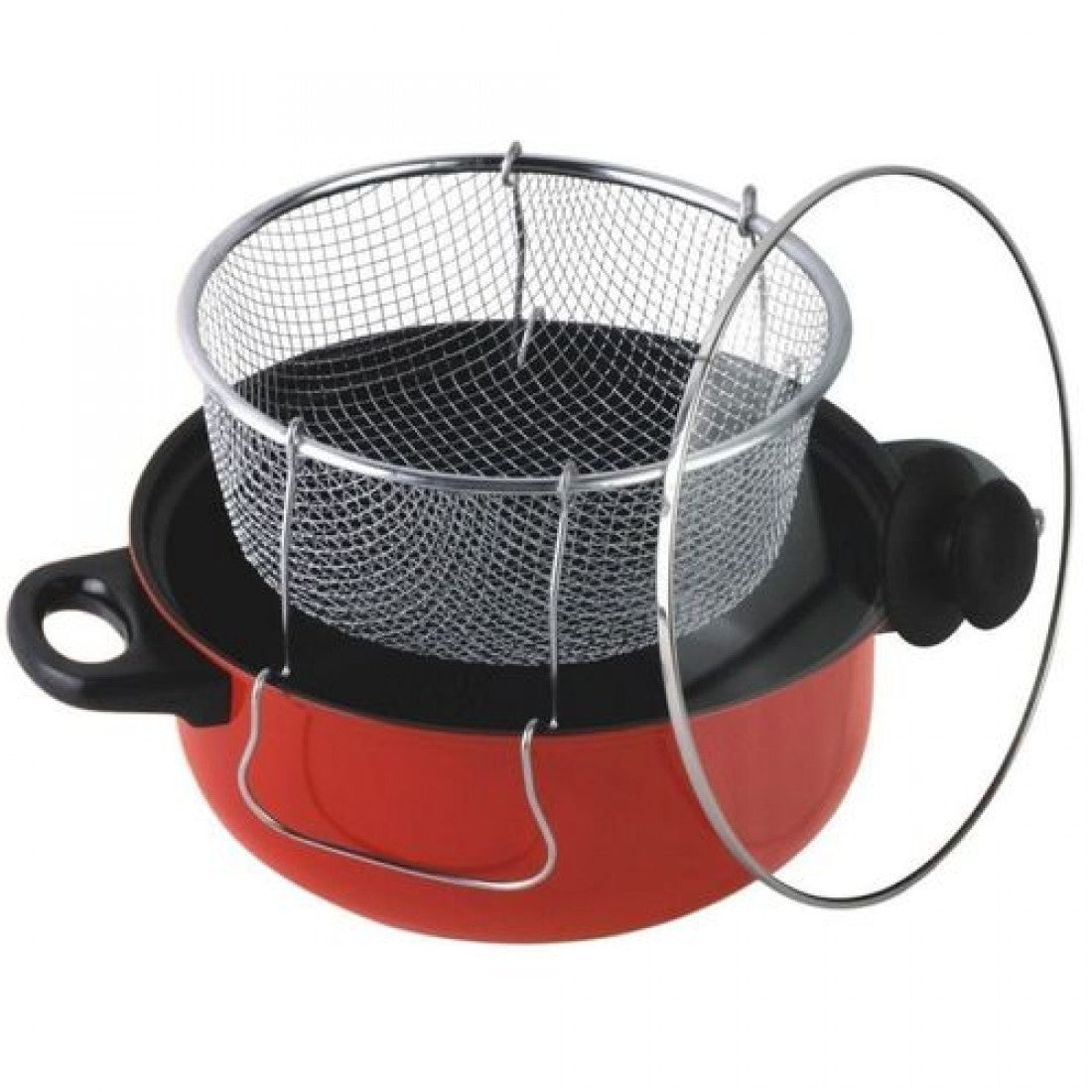Friteuse à Couvercle - 26 cm - Rouge